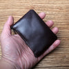 Genuine Leather Mini Zipper Wallet – Compact Coin, Card, &amp; Key Holder for Men &amp; Women