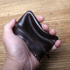 Genuine Leather Mini Zipper Wallet – Compact Coin, Card, &amp; Key Holder for Men &amp; Women