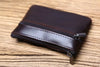 Genuine Leather Mini Zipper Wallet – Compact Coin, Card, &amp; Key Holder for Men &amp; Women