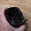 Genuine Leather Mini Zipper Wallet – Compact Coin, Card, &amp; Key Holder for Men &amp; Women