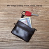 Genuine Leather Mini Zipper Wallet – Compact Coin, Card, &amp; Key Holder for Men &amp; Women