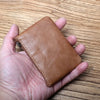 Genuine Leather Mini Zipper Wallet – Compact Coin, Card, &amp; Key Holder for Men &amp; Women