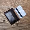 Genuine Leather Mini Zipper Wallet – Compact Coin, Card, &amp; Key Holder for Men &amp; Women