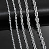 Silver Twisted Rope Chain Necklace – Stainless Steel