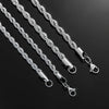 Silver Twisted Rope Chain Necklace – Stainless Steel