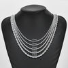 Silver Twisted Rope Chain Necklace – Stainless Steel