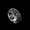 Men&#39;s Retro Cross Ring – Hip-Hop Punk Style, Adjustable Open Band