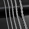 Silver Twisted Rope Chain Necklace – Stainless Steel